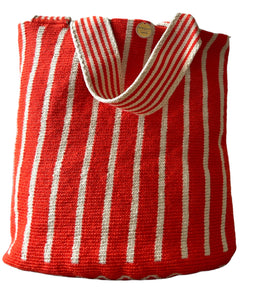 Wayuu estampado colores en rojo y crudo.Tote bag.